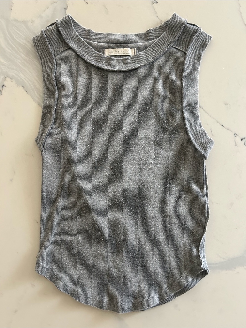 We The Free Sleeveless Ribbed Tank Top - Gray